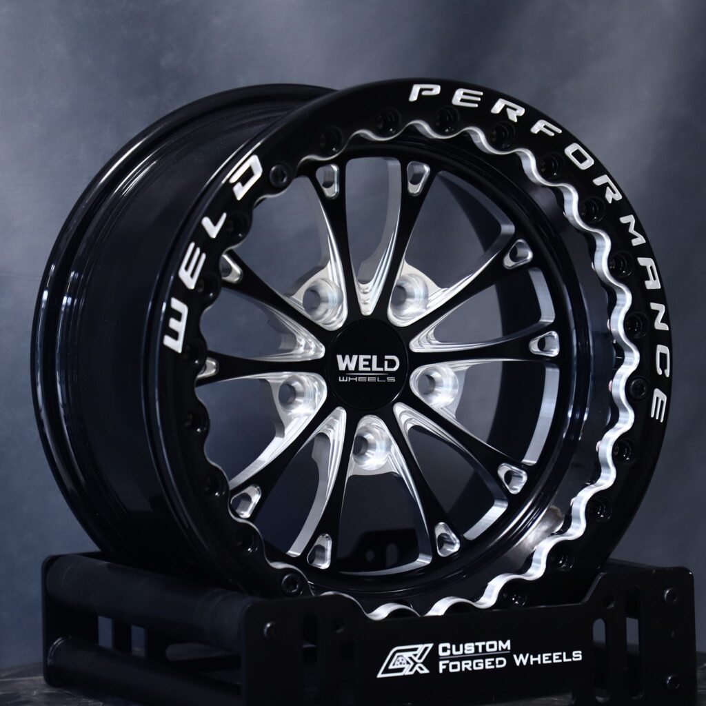 Chevrolet Corvette wheels – Weld Racing 5-Spoke Mirror Milled Beadlock, angled view