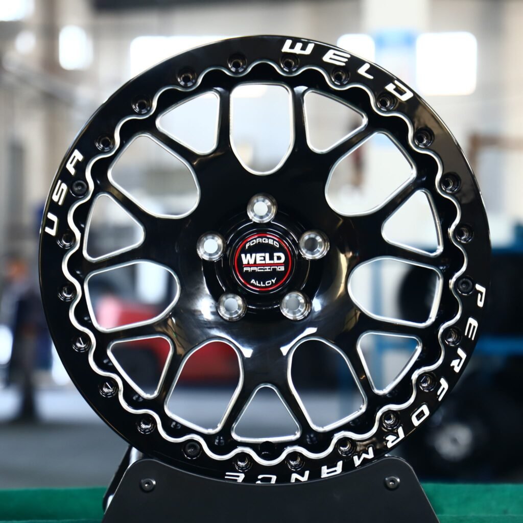 Ford Mustang wheels – Weld Racing 5-Spoke Mirror Milled Beadlock, front view