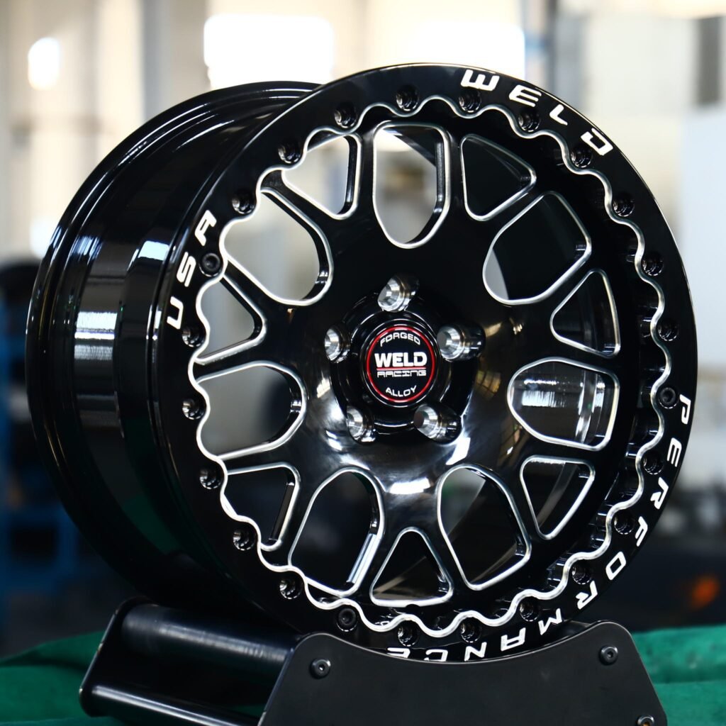 Chevrolet Corvette wheels – Weld Racing 5-Spoke Mirror Milled Beadlock, angled view