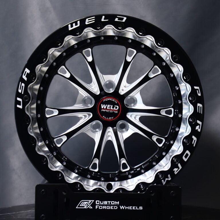 Ford Mustang wheels – Weld Racing 5-Spoke Mirror Milled Beadlock, front view