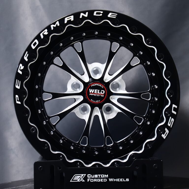 Ford Mustang wheels – Weld Racing 5-Spoke Mirror Milled Beadlock, front view