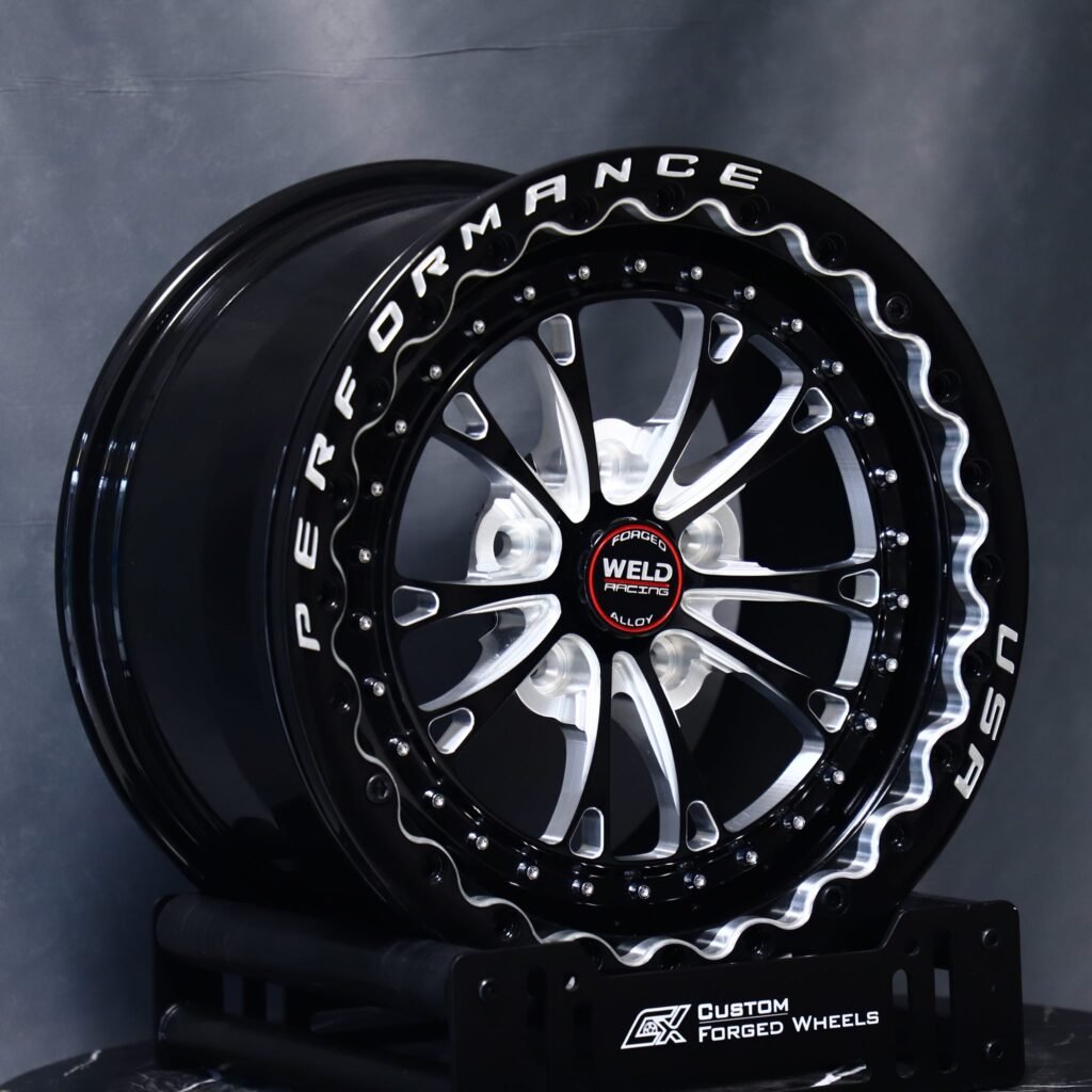 Chevrolet Corvette wheels – Weld Racing 5-Spoke Mirror Milled Beadlock, angled view