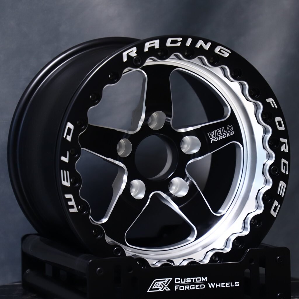 Chevrolet Corvette wheels – Weld Racing 5-Spoke Mirror Milled Beadlock, angled view