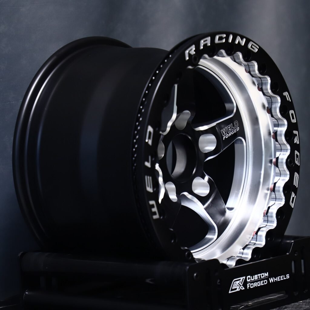 5x114.3 wheels – Weld Racing 5-Spoke Mirror Milled Beadlock, side view