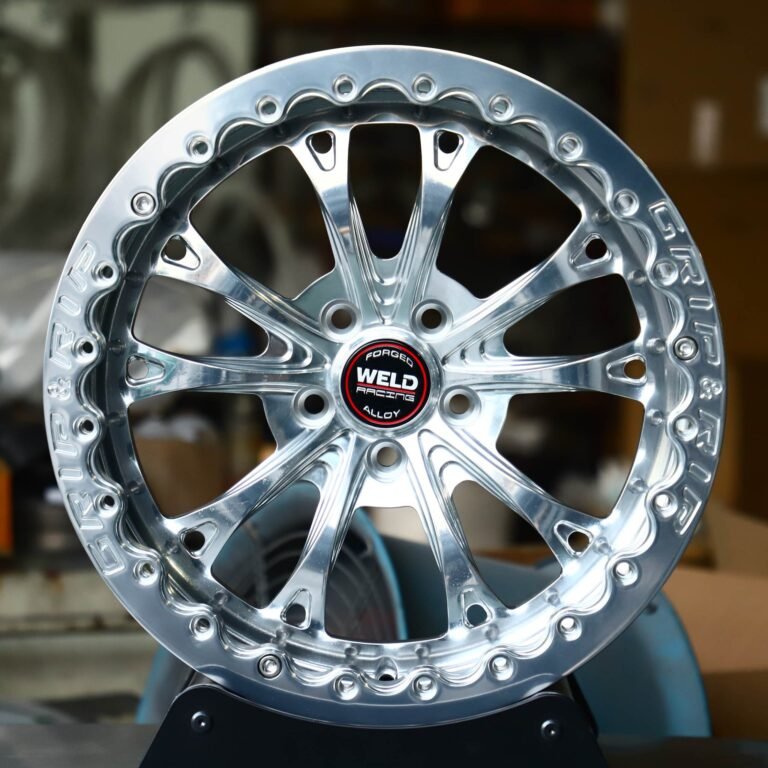 Ford Mustang wheels – Weld Racing 5-Spoke Mirror Milled Beadlock, front view