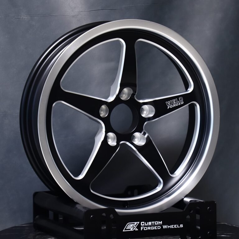 Ford Mustang wheels – Weld Racing 5-Spoke Mirror Milled, front view