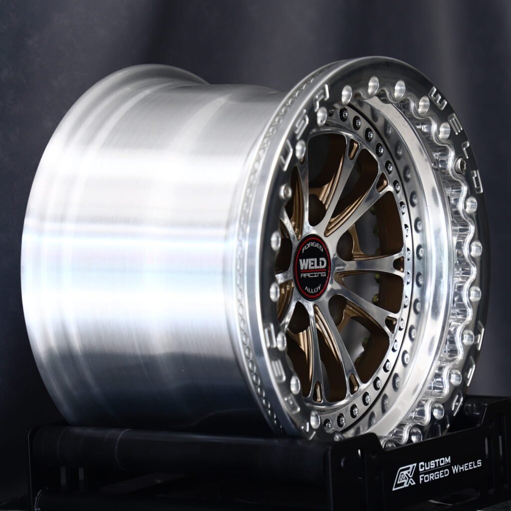 5x114.3 wheels – Weld Racing 5-Spoke Mirror Polished Beadlock, side view