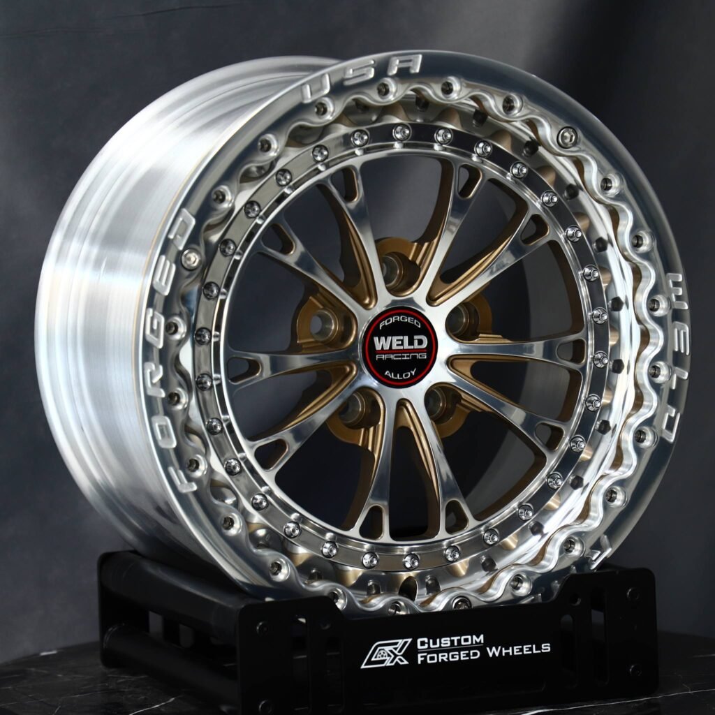 Weld Racing Custom Finish 5-Spoke Mirror Polished Milled Beadlock Forged Wheels - Ford Mustang / Chevrolet Corvette Fitment (5-Lug) Off-Road forged wheel