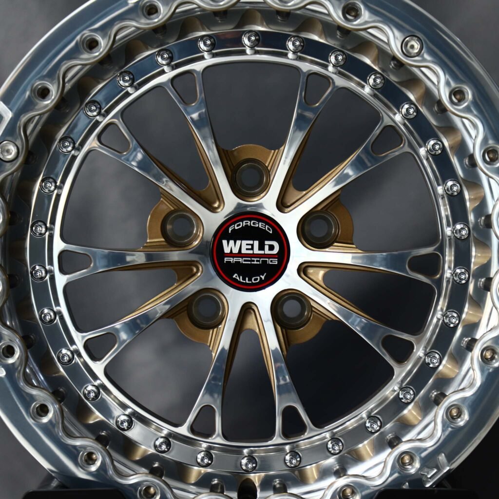 Weld Racing Custom Finish 5-Spoke Mirror Polished Milled Beadlock Forged Wheels - Ford Mustang / Chevrolet Corvette Fitment (5-Lug) view 3
