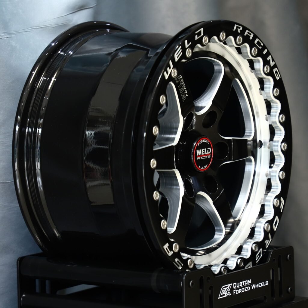 6x135 wheels – Weld Racing Beadlock Mirror Milled, side view