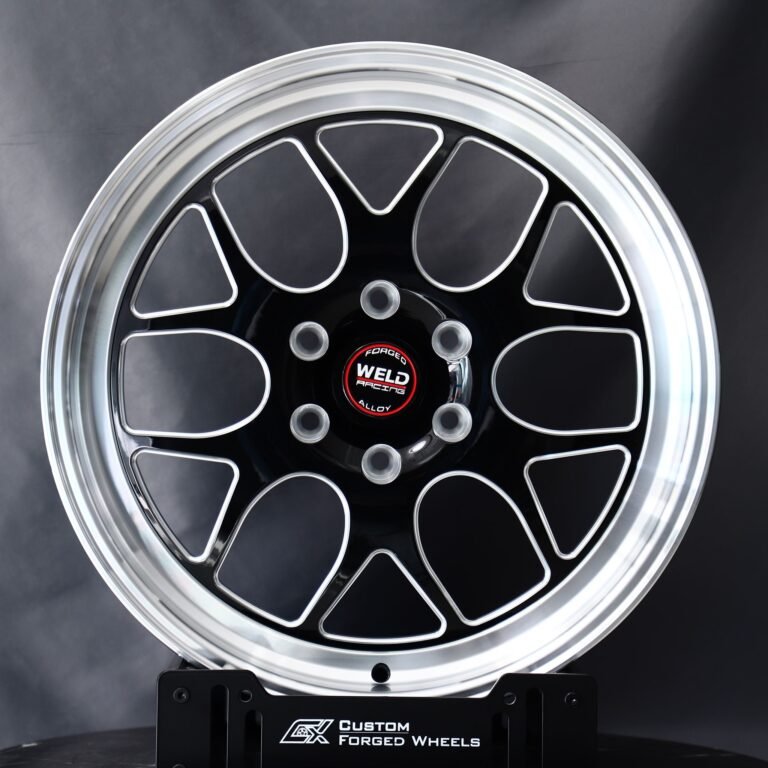Ford Mustang wheels – Weld Racing Custom Finish Mirror Milled, front view