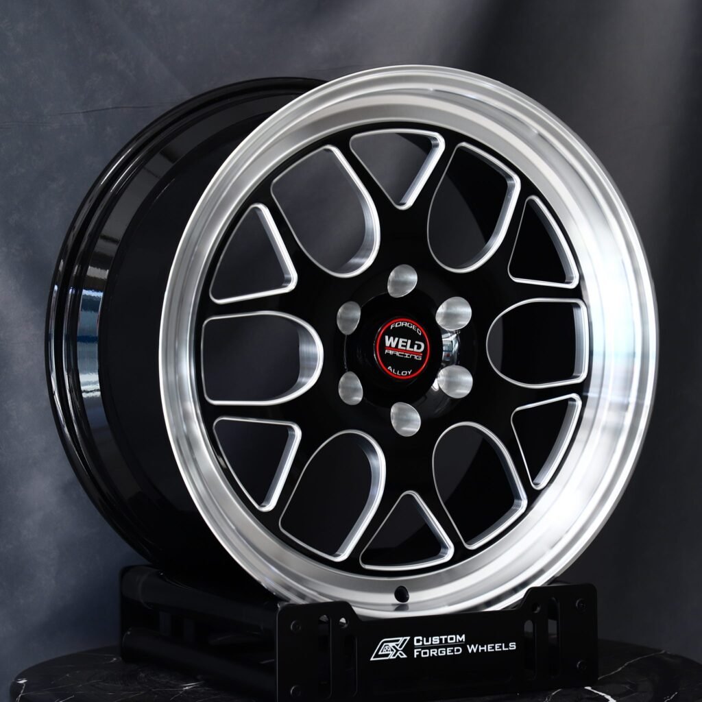 Chevrolet Camaro wheels – Weld Racing Custom Finish Mirror Milled, angled view