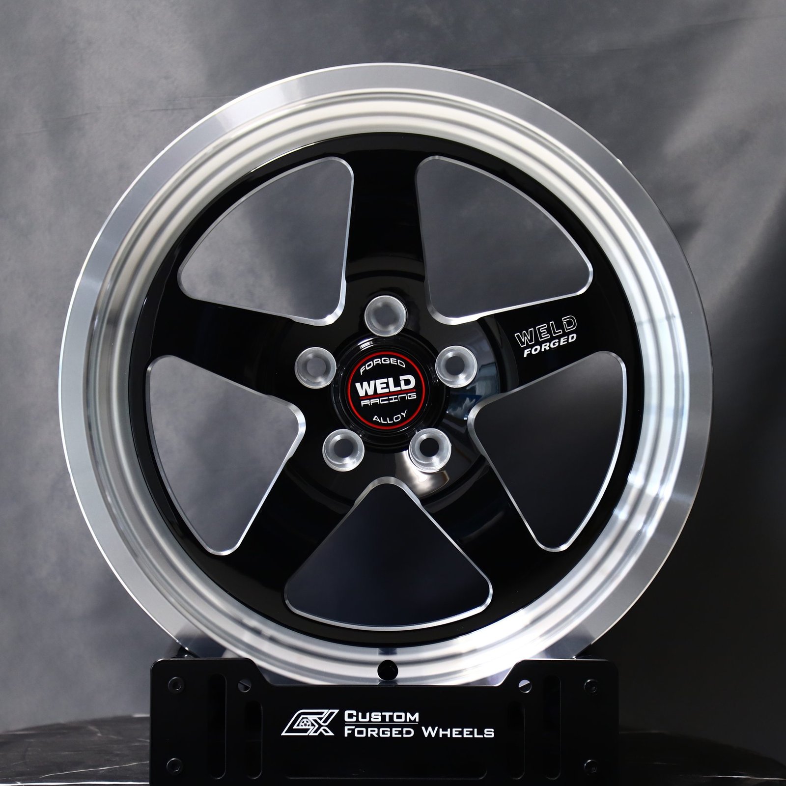 Ford Mustang wheels – Mirror Milled (Weld Racing S71-Style), front view