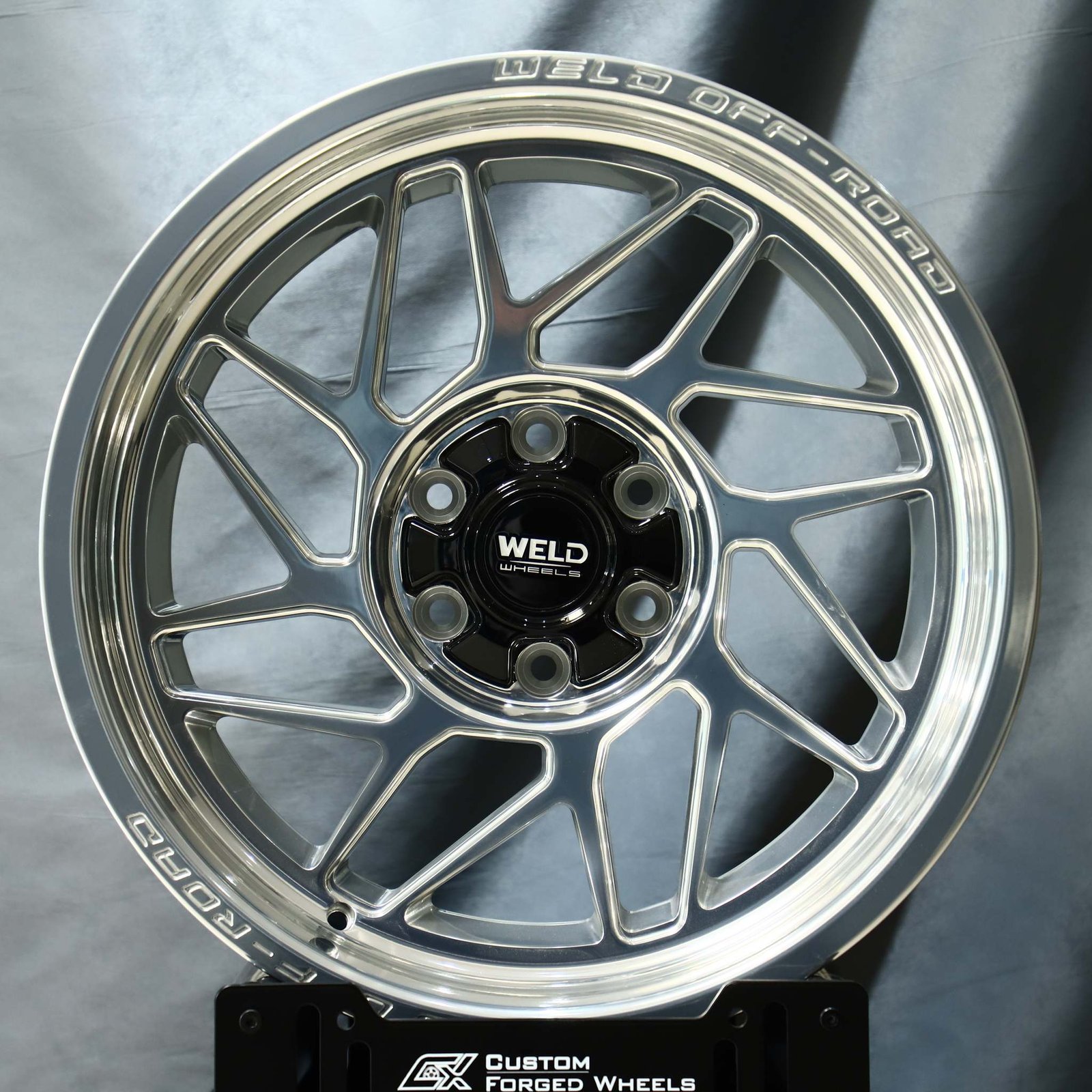 Ford Mustang wheels – Weld Racing Matte Black H-Type Spoke Deep Lip, front view