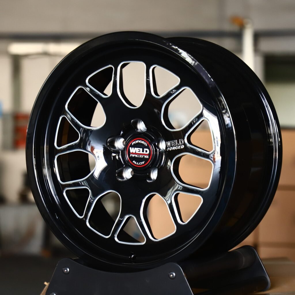 Chevrolet Camaro wheels – Weld Racing Matte Silver Deep Lip, angled view