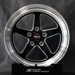 Weld Racing-Style Gloss Black / Machined 5-Spoke Deep Lip Forged Drag Racing Wheels – Ford Mustang / Corvette C7 Fitment (5-Lug)