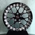 Weld Racing-Style Gloss Black / Machined Mesh Beadlock Forged Drag Racing Wheels – Ford Mustang / Corvette C7 Fitment (5-Lug)