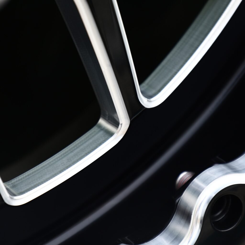 Dodge Charger wheels – Gloss Black Milled Mesh Beadlock (Weld Racing-Style), lip and barrel detail