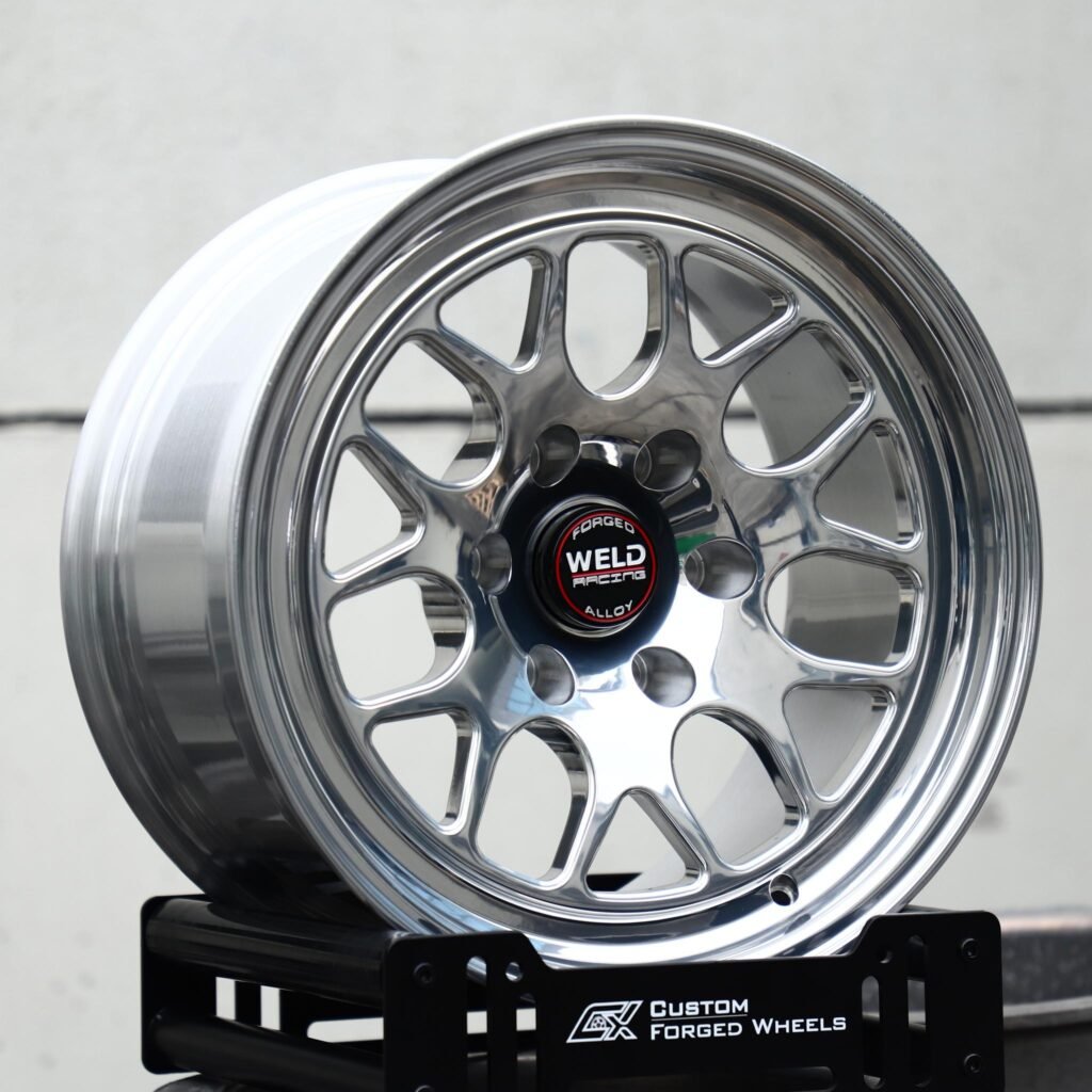 Ford F-150 wheels – Mirror Polished 7 Y-Spoke Mesh Deep Lip (Weld Racing-Style), angled view