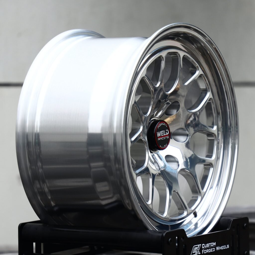 6x139.7 wheels – Mirror Polished 7 Y-Spoke Mesh Deep Lip (Weld Racing-Style), side view