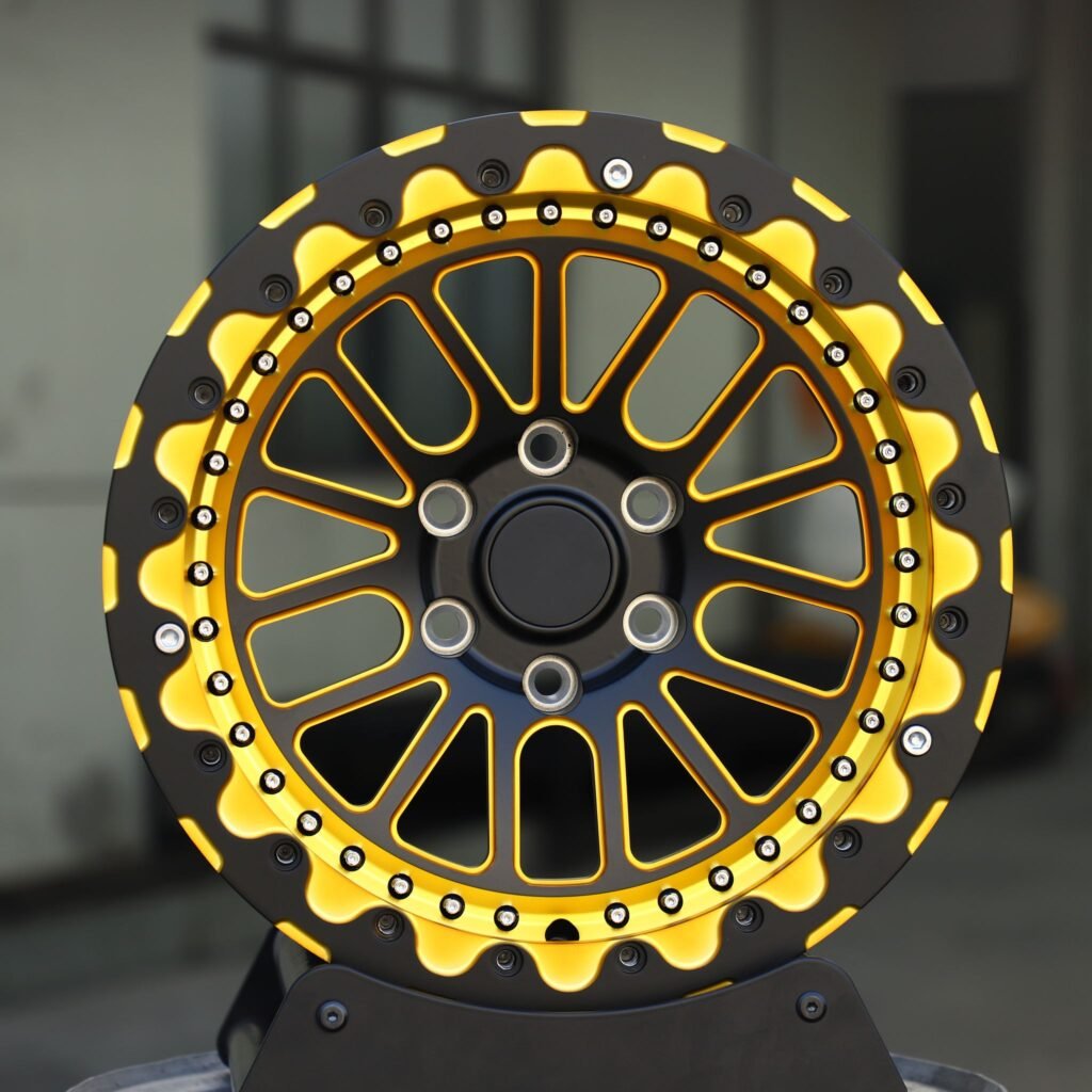 Weld Transparent Gold Beadlock Forged Truck Racing Wheels – Chevrolet Silverado / Ford F-150 Fitment (6-Lug) Truck Racing forged wheel