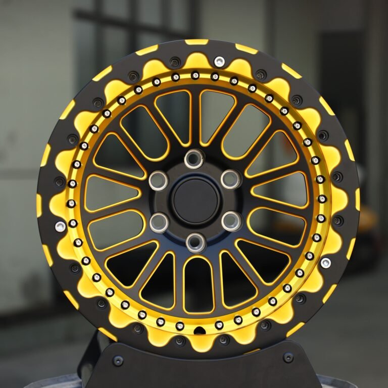 Chevrolet Silverado wheels – Weld Transparent Gold Beadlock, front view