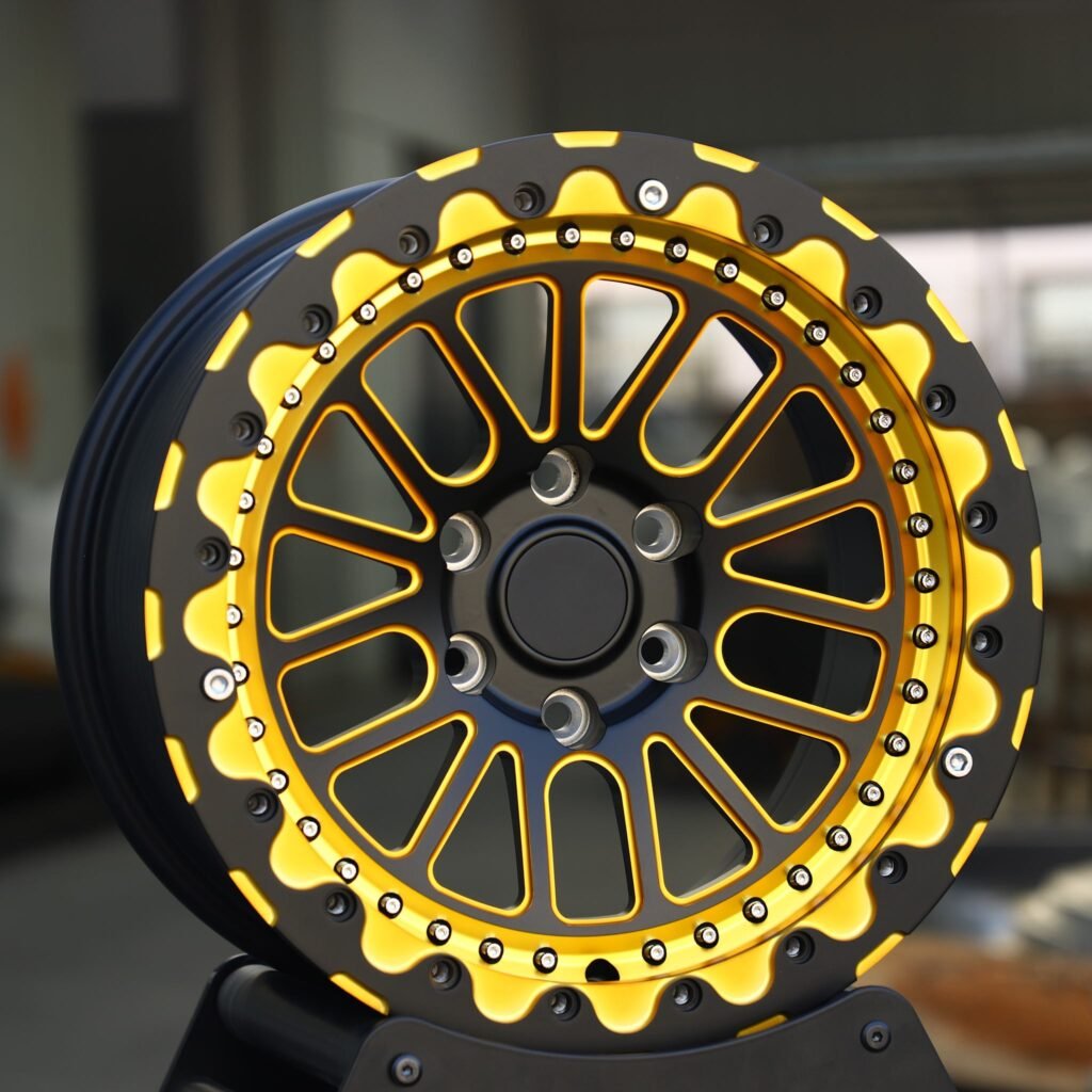 Ford F-150 wheels – Weld Transparent Gold Beadlock, angled view