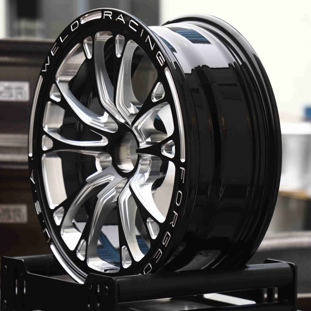 Weld-Weld Matte Silver 5 V-Spoke Forged Wheels - Ford Mustang / Chevrolet Corvette Fitment (5-Lug) view 3