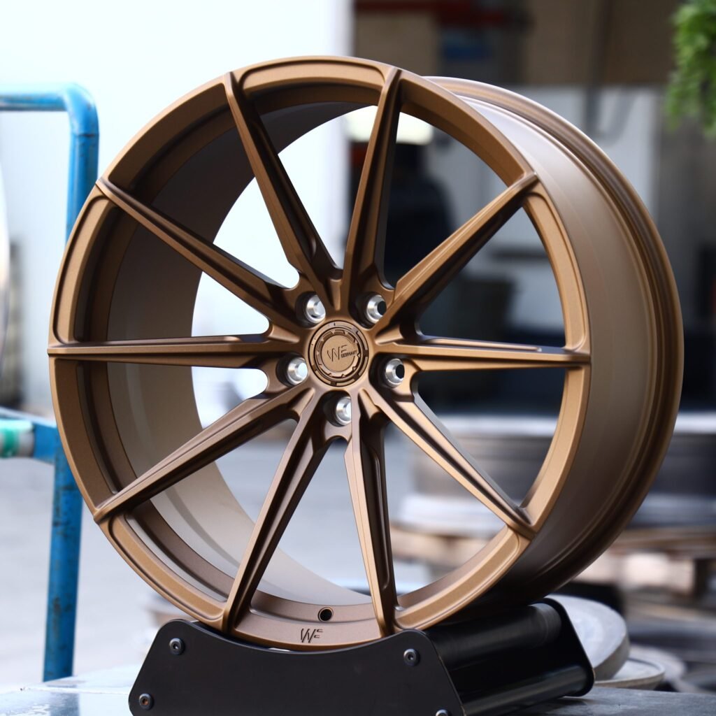 BMW M3 G80 wheels – WF Bronze 10-Spoke, angled view