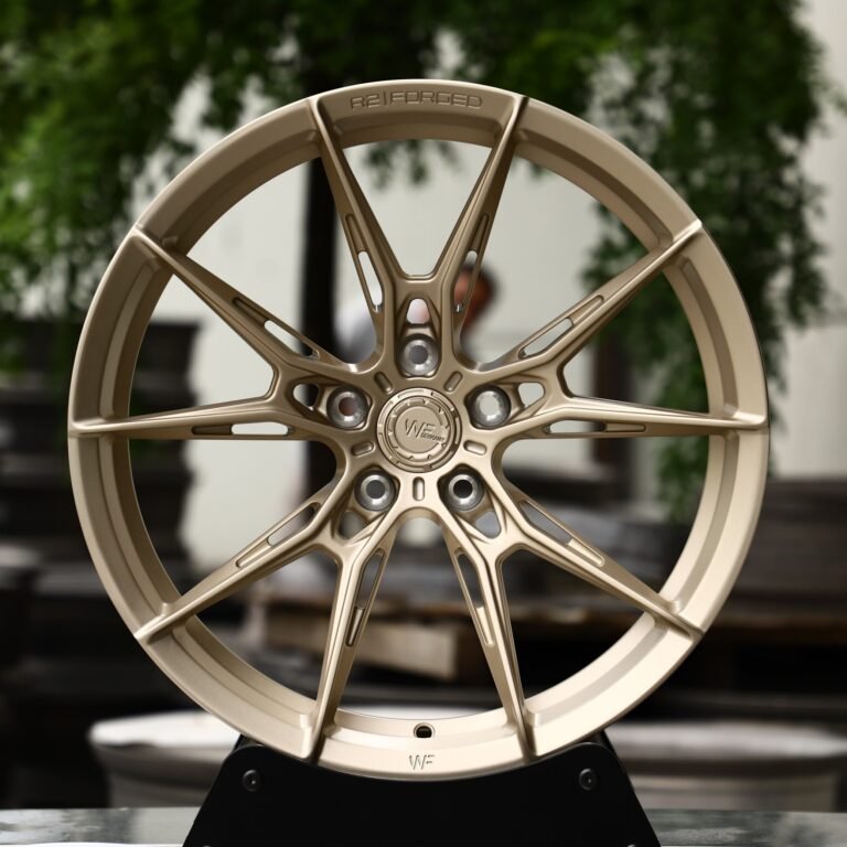 Audi RS3 wheels – Bronze / Gold 5 Y-Spoke Side-Milled (WF R2-Style), front view