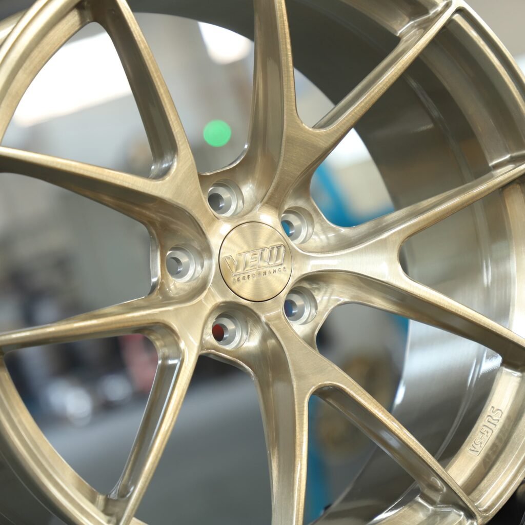 Audi A4 B9 wheels – WF Brushed Bronze 5 Y-Spoke, lip and barrel detail