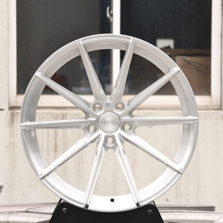 Audi RS3 wheels – WF Brushed Silver 10-Spoke, front view