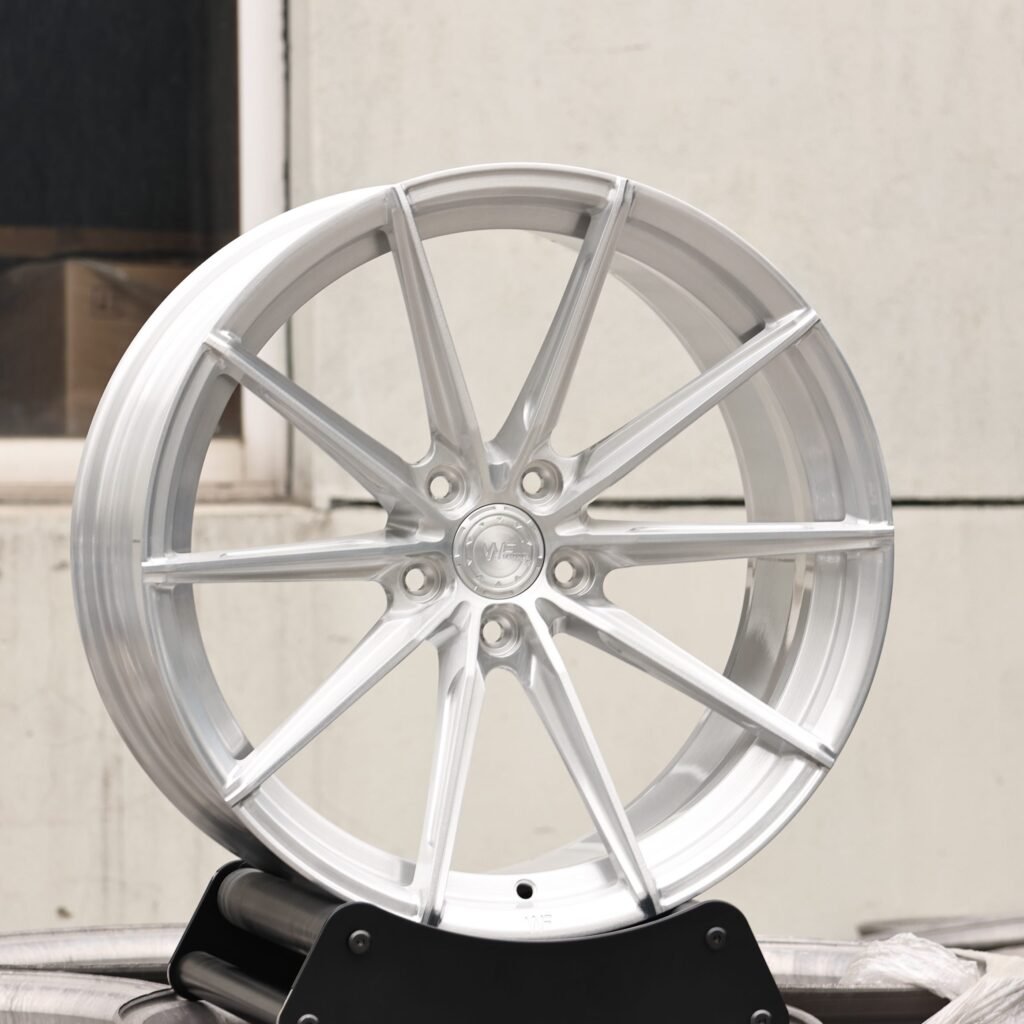 WF Brushed Silver 10-Spoke Forged Wheels - Audi A6 / BMW 5 Series Fitment (5-Lug) view 2