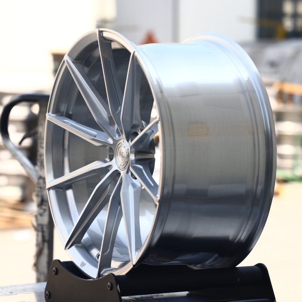 5x112 wheels – WF Brushed Silver 10-Spoke, side view