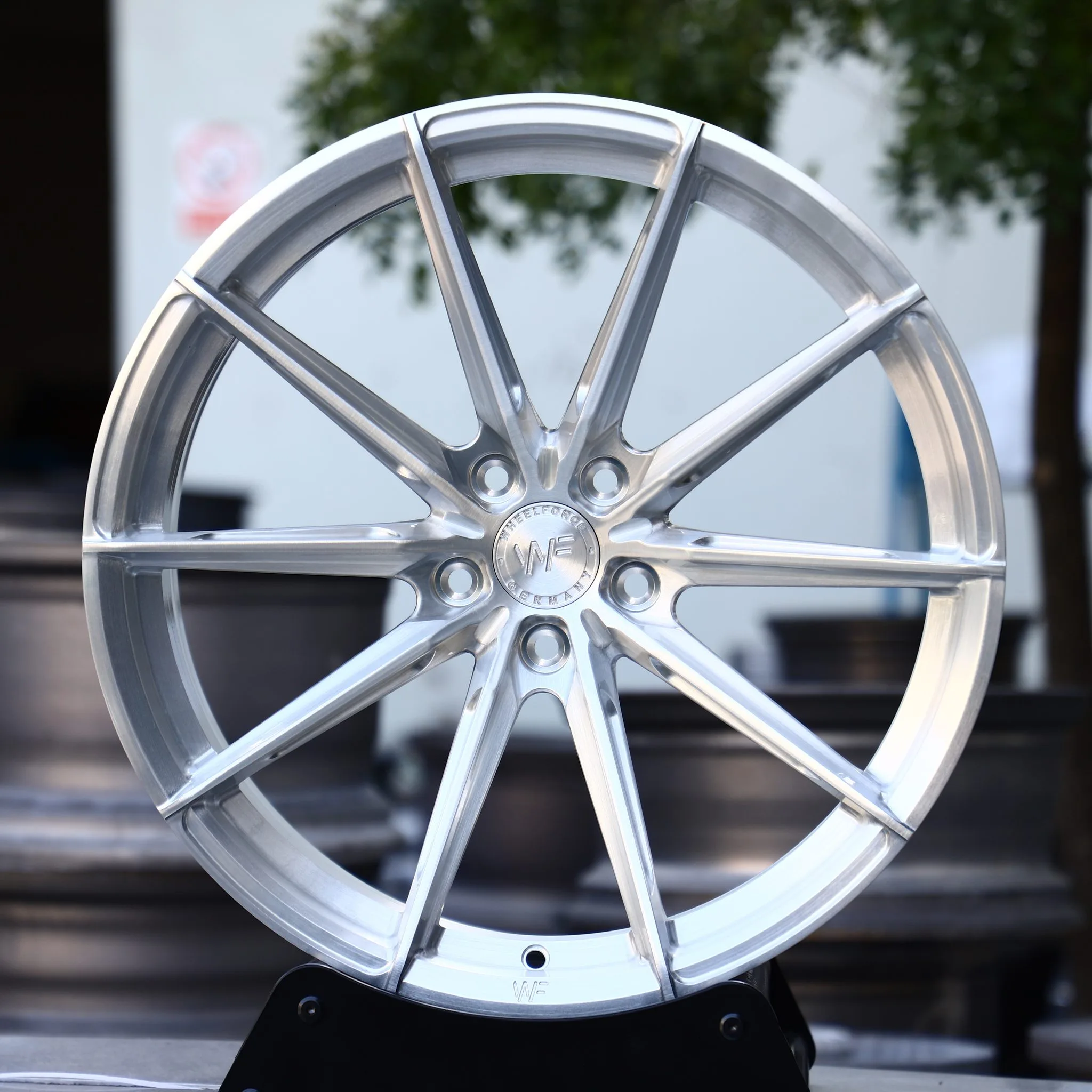 Audi RS3 wheels – WF Brushed Silver Concave, front view