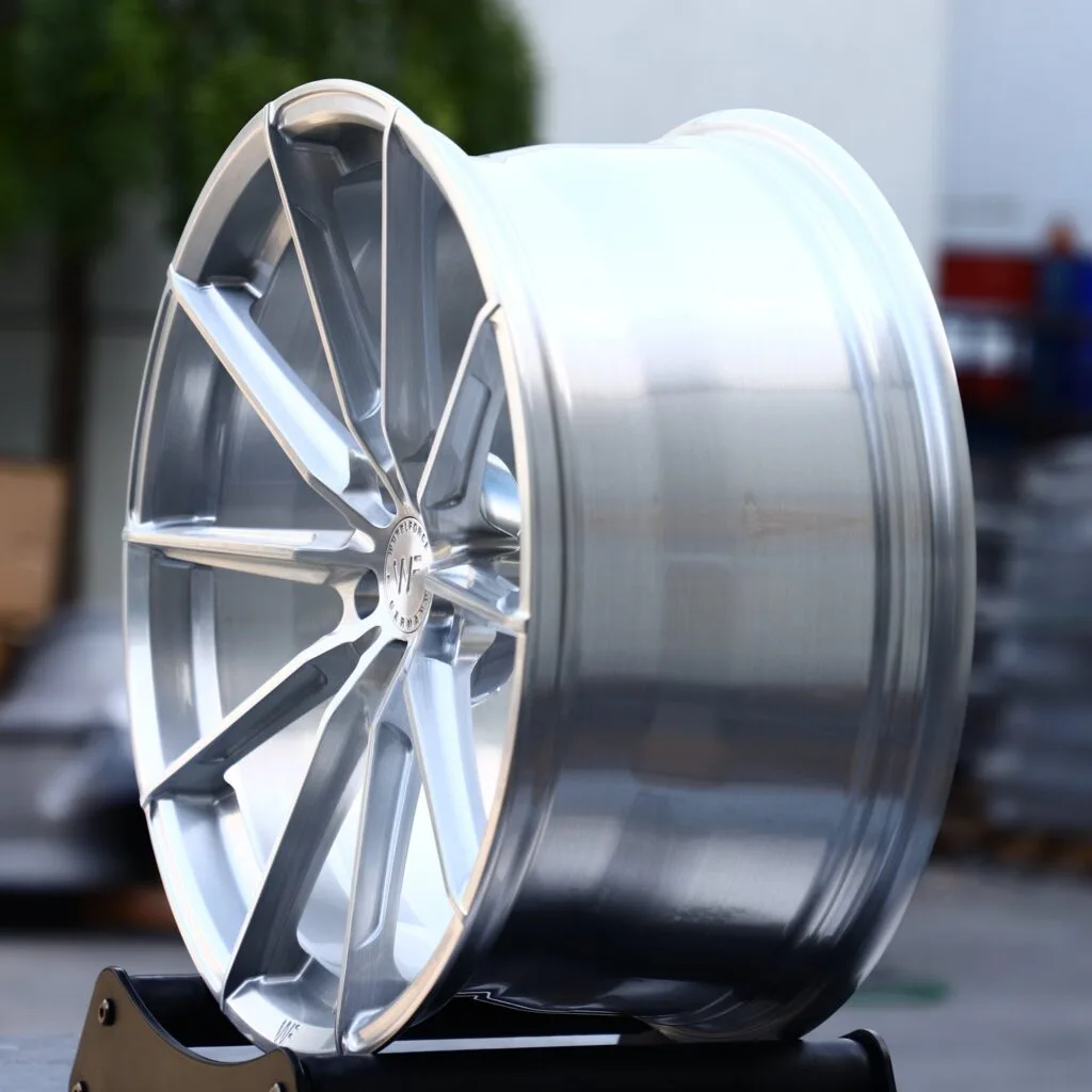 5x112 wheels – WF Brushed Silver Concave, side view