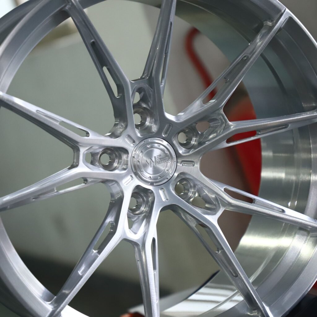 Audi A4 B9 wheels – Custom Finish 5 Y-Spoke Side-Milled Mirror Milled (WF R2-Style), lip and barrel detail