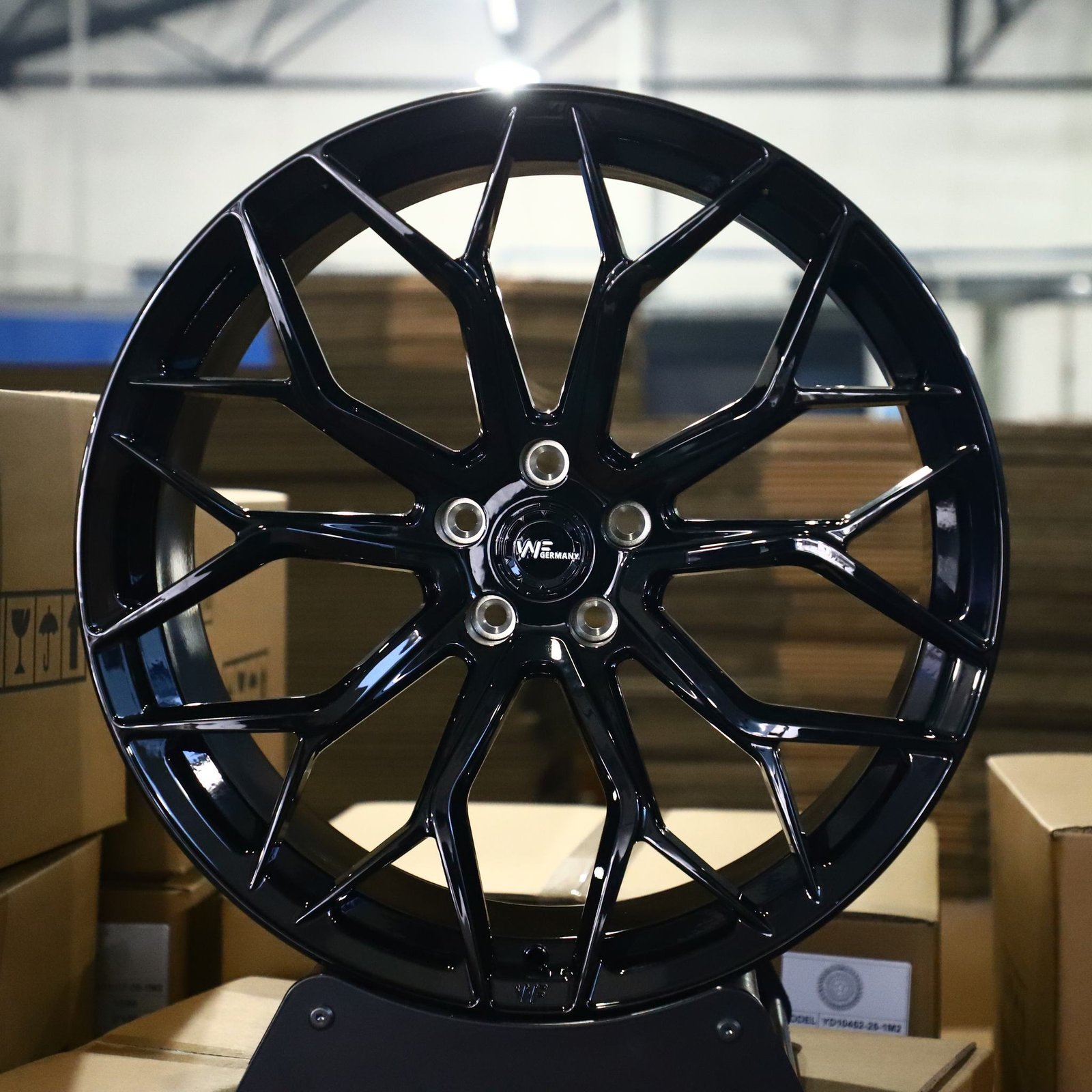 Audi RS3 wheels – WF Gloss Black 10 Y-Spoke, front view