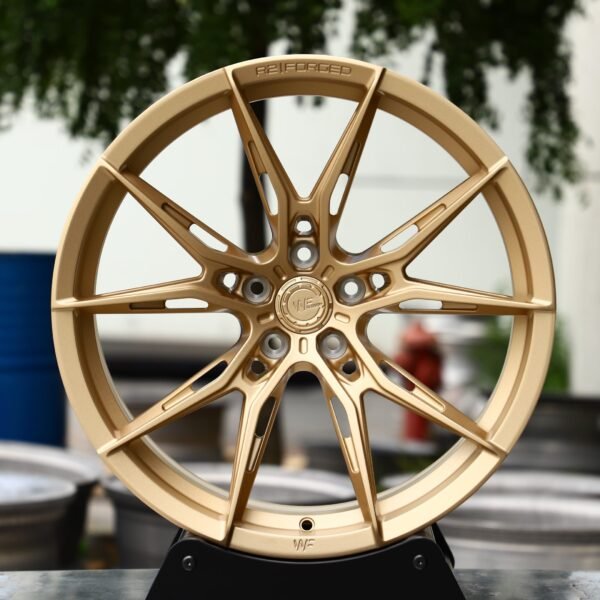 Audi RS3 wheels – Gold 5 Y-Spoke Side-Milled (WF R2-Style), front view