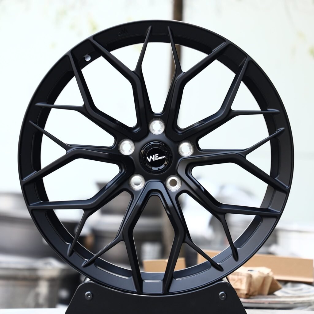 Audi RS3 wheels – WF Matte Black 10 Y-Spoke, front view