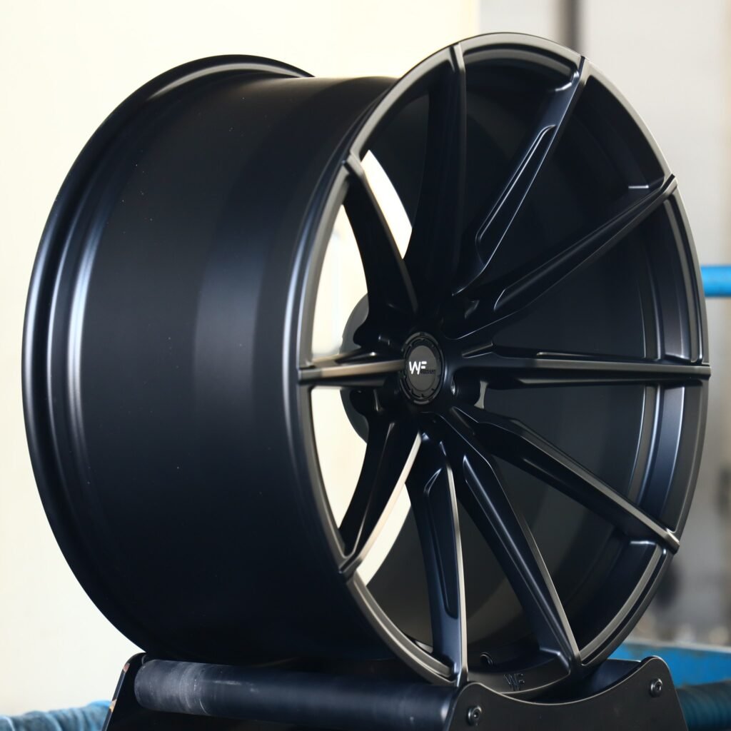 5x112 wheels – WF Matte Silver 10-Spoke, side view