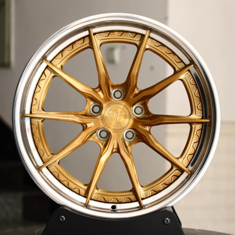 Audi RS3 wheels – WF Matte Silver 2-Piece 5 Y-Spoke Deep Lip, front view
