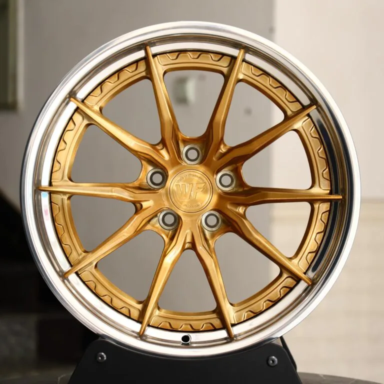 Audi RS3 wheels – WF Matte Silver 2-Piece 5 Y-Spoke Deep Lip, front view
