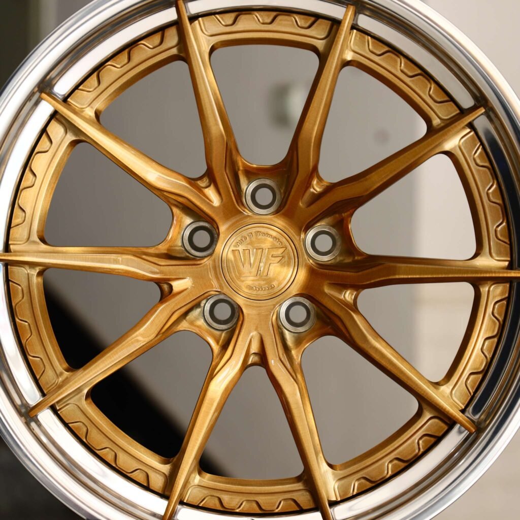 Audi A4 B9 wheels – WF Matte Silver 2-Piece 5 Y-Spoke Deep Lip, lip and barrel detail