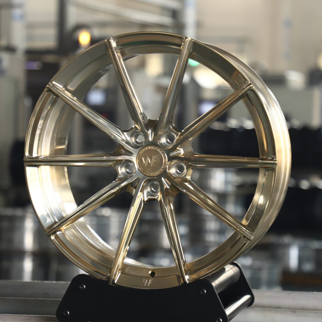 WF Polished Transparent Frozen Gold 10-Spoke Forged Wheels - Audi A6 / BMW 5 Series Fitment (5-Lug) view 2