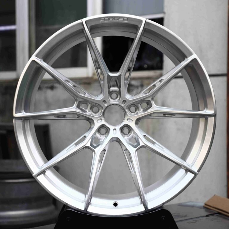 Audi RS3 wheels – Brushed Silver (WF R2-Style), front view