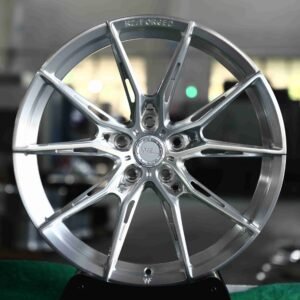 WF R2-Style Matte Silver Side-Milled Forged Wheels – Audi RS3 / BMW M3 G80 Fitment (5-Lug)