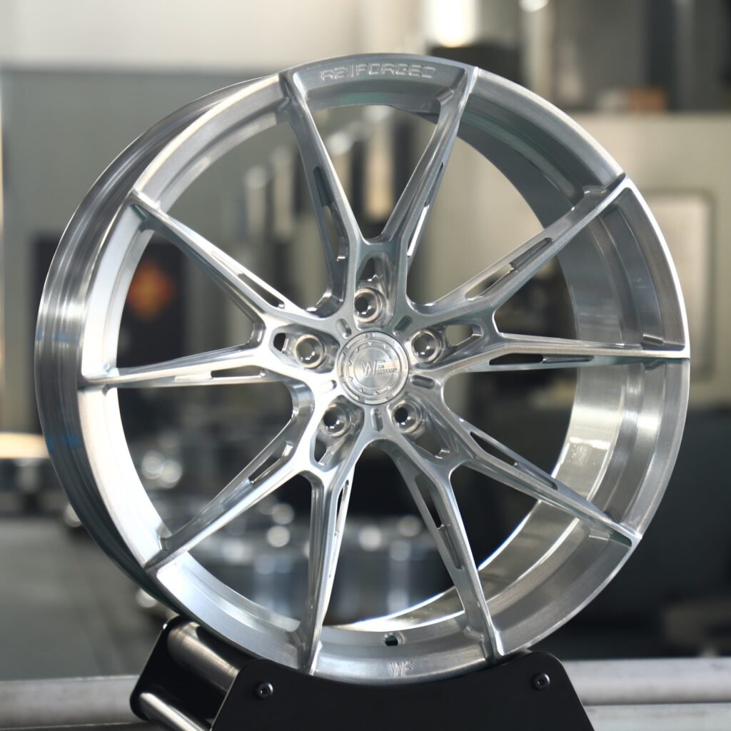 WF Side-Milled Brushed Silver 5 Y-Spoke Forged Wheels - Audi A6 / BMW 5 Series Fitment (5-Lug) view 2
