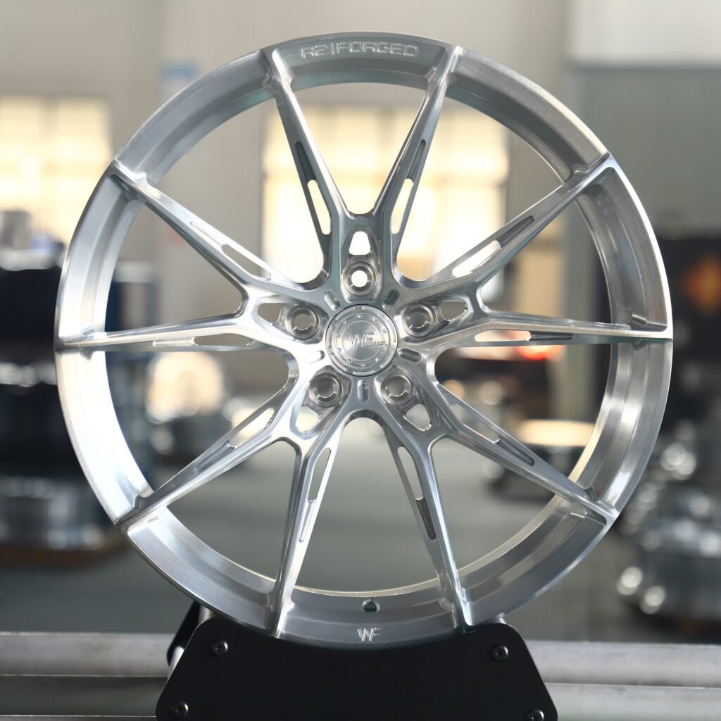 WF Side-Milled Brushed Silver 5 Y-Spoke Forged Wheels - Audi A6 / BMW 5 Series Fitment (5-Lug) view 3