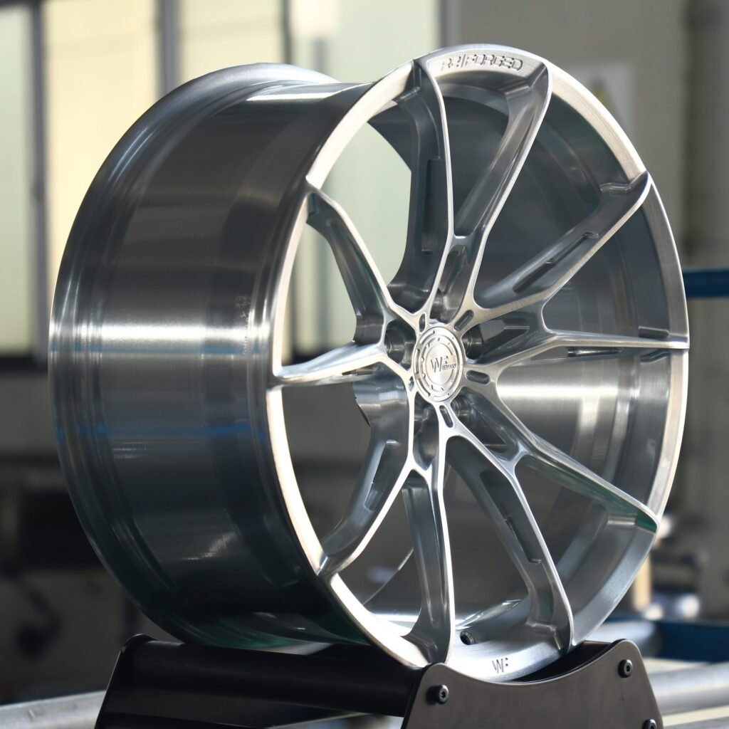 WF Side-Milled Brushed Silver 5 Y-Spoke Forged Wheels - Audi A6 / BMW 5 Series Fitment (5-Lug) view 4